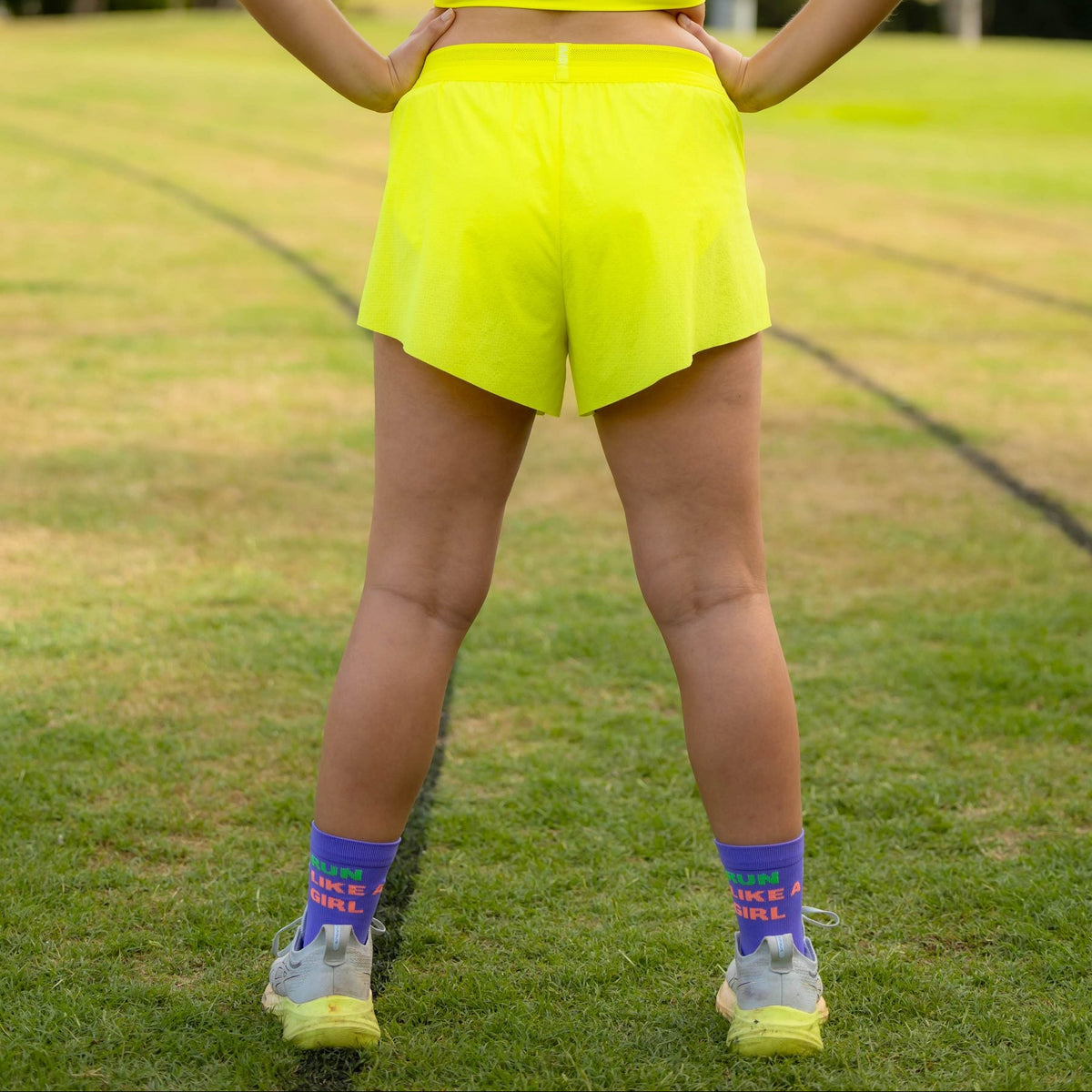 purple running socks