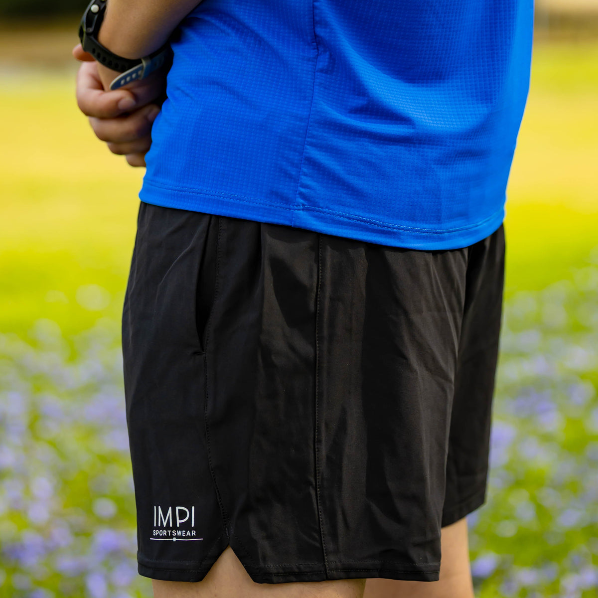 boys black running shorts