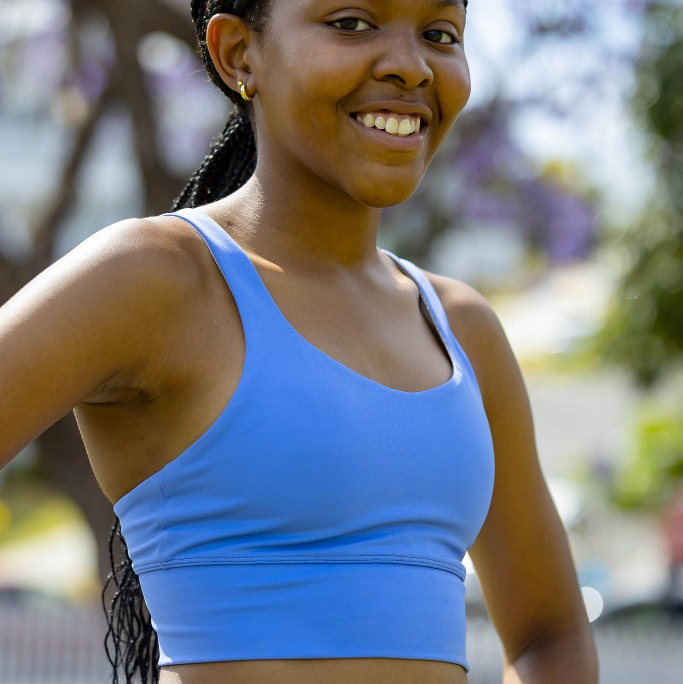 girls blue sports bra