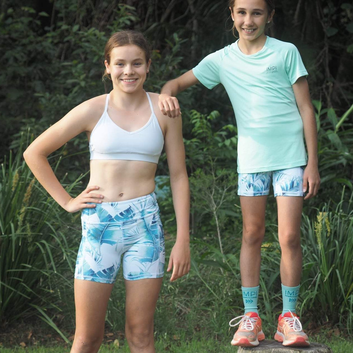 IMPI High Waist Longer Leg Running Short - Minty Jungle