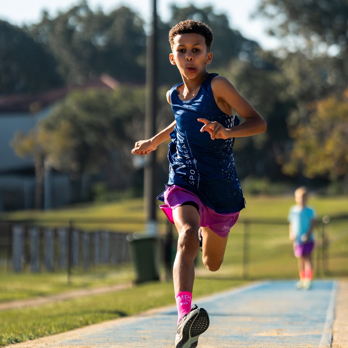 IMPI boys navy running singlet