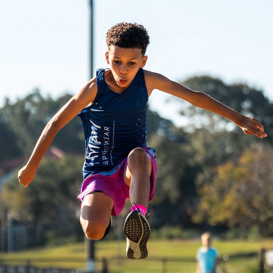IMPI boys navy running singlet