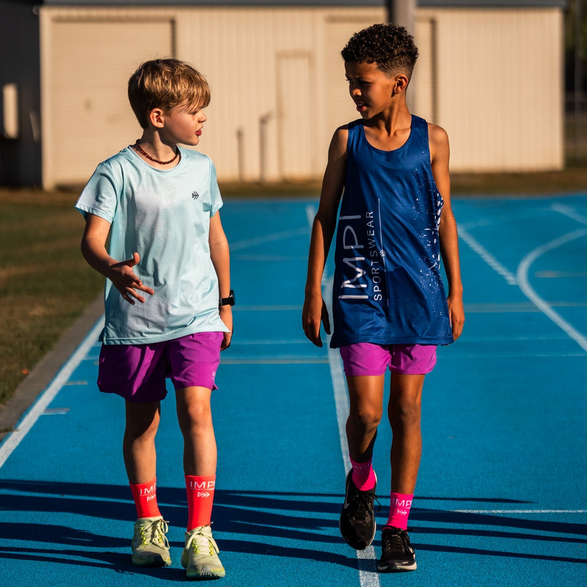 boys purple running shorts