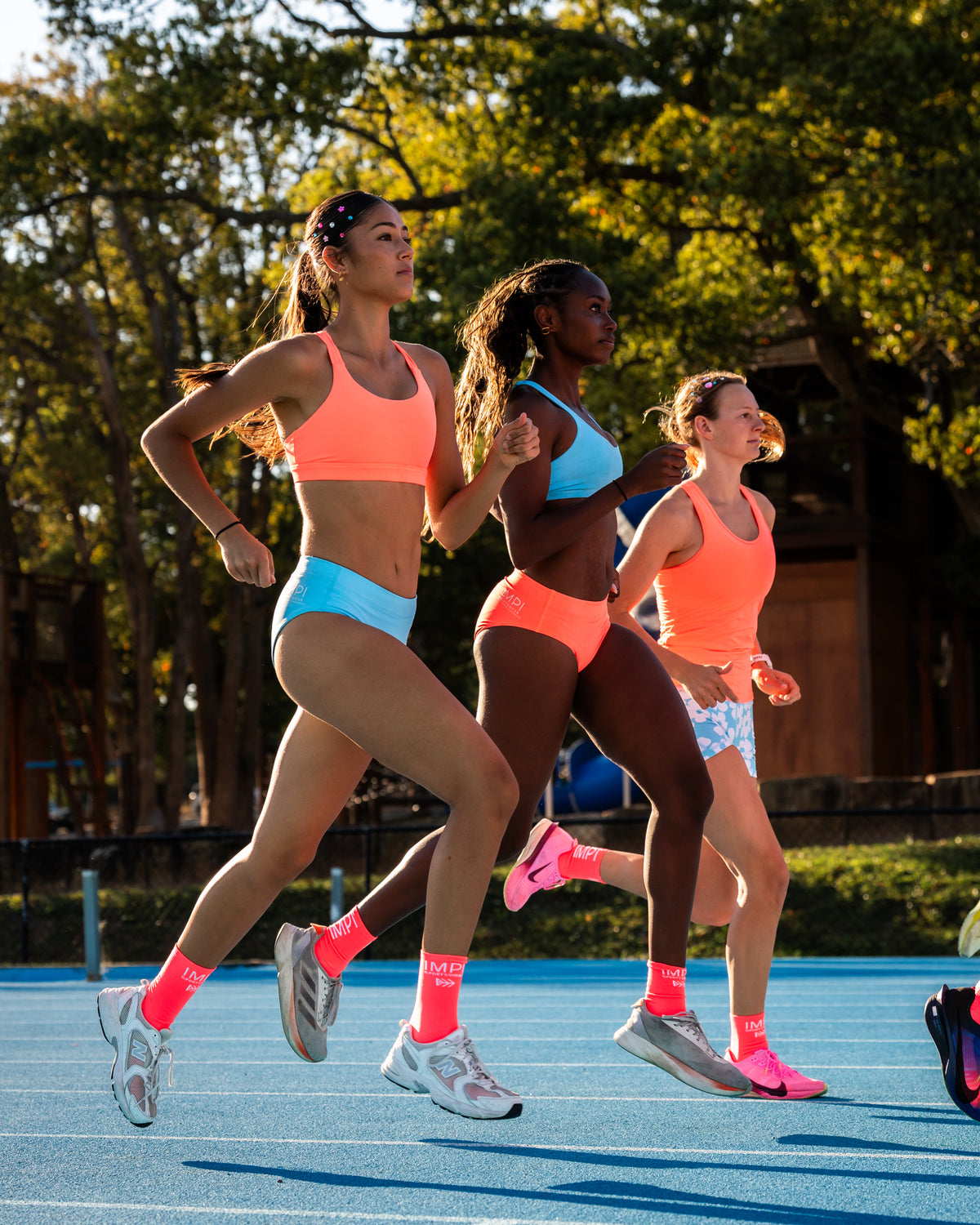 IMPI Running 6 Strap Bra Top - Neon Coral