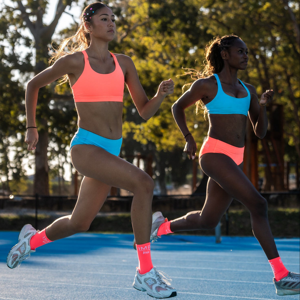 coral running socks