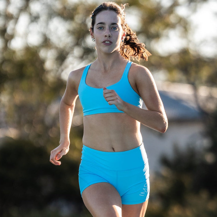 sky blue sports bra