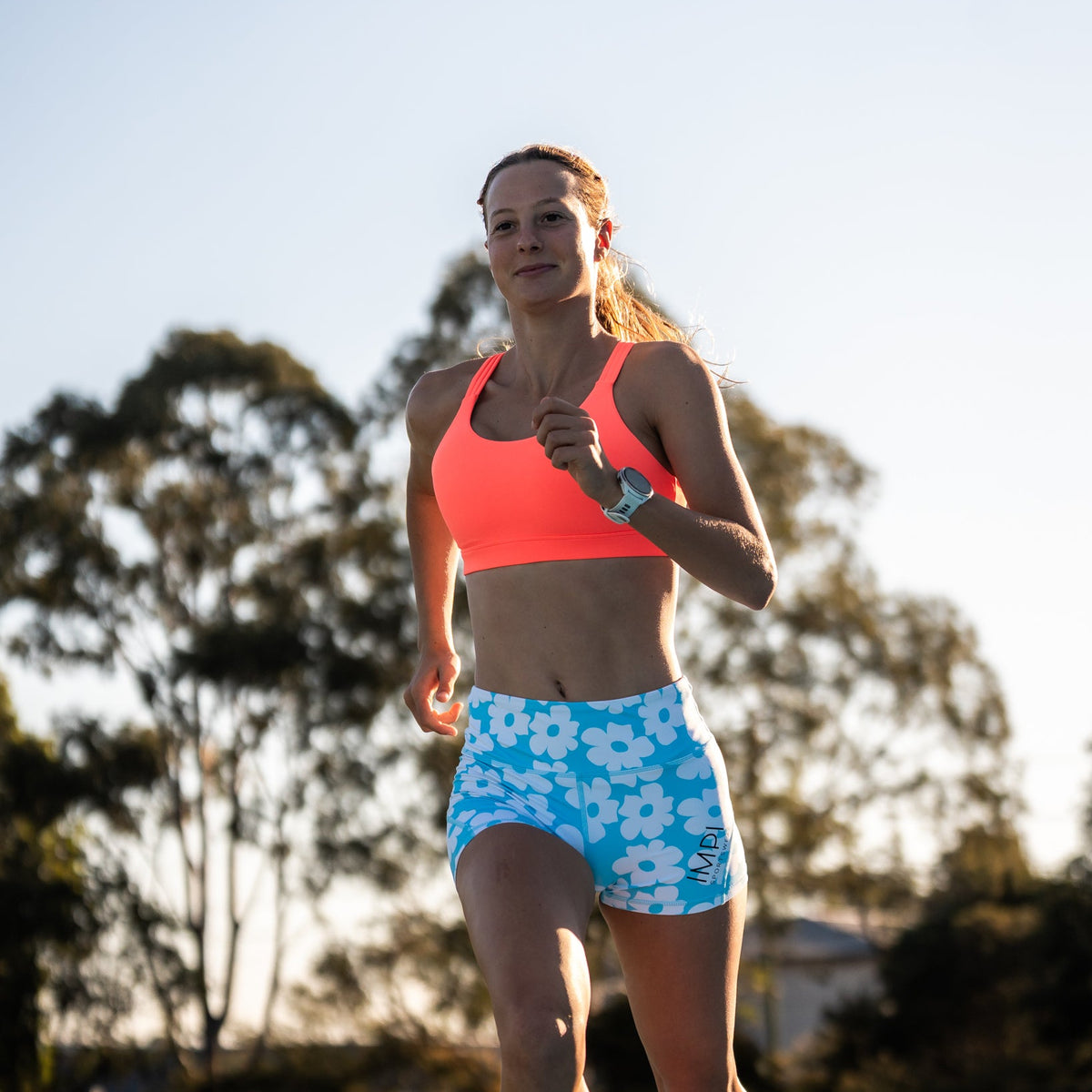 sky blue daisy bike shorts