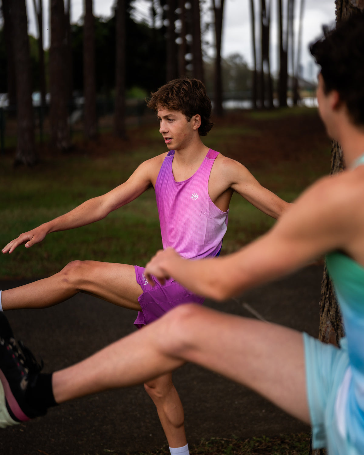 IMPI Boys Race Back Singlet - Boysenberry Split