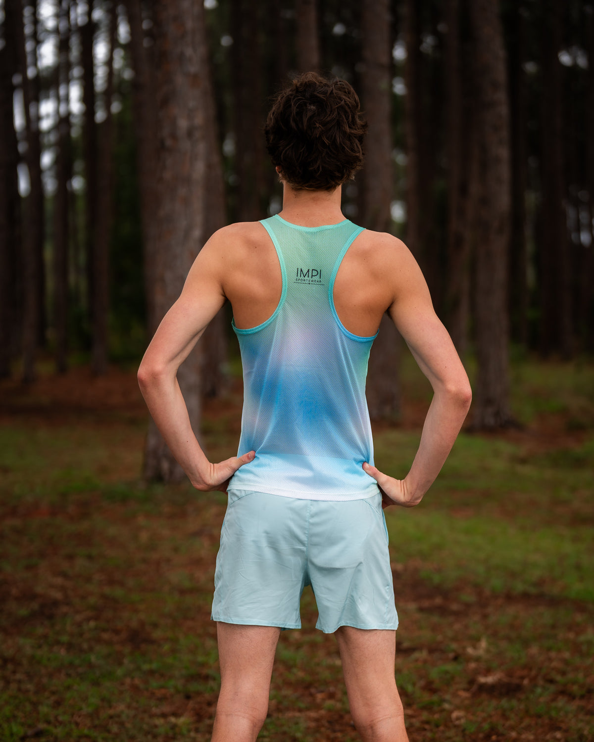 IMPI Boys Race Back Singlet - Mint Ombre