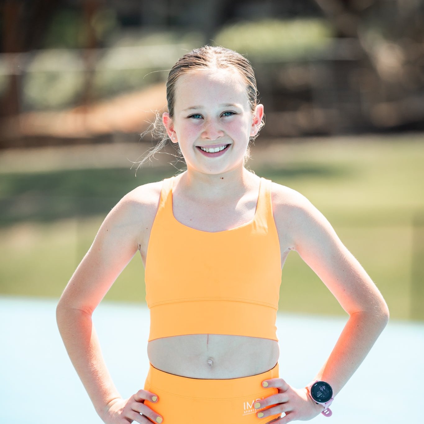 fluoro orange crop top