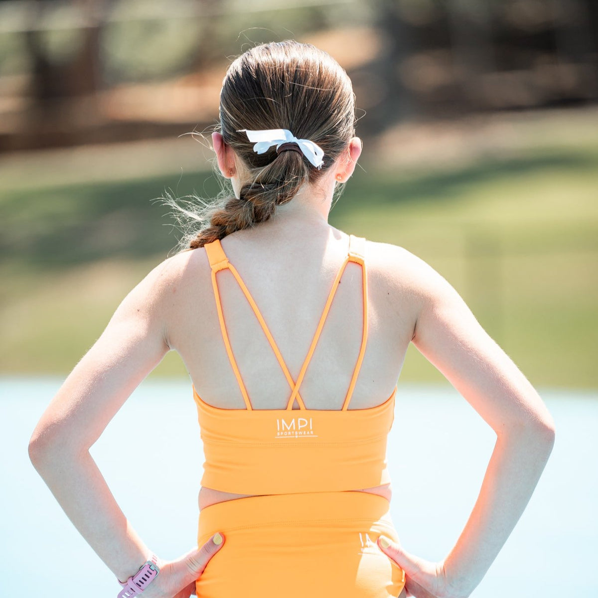 fluoro orange crop top