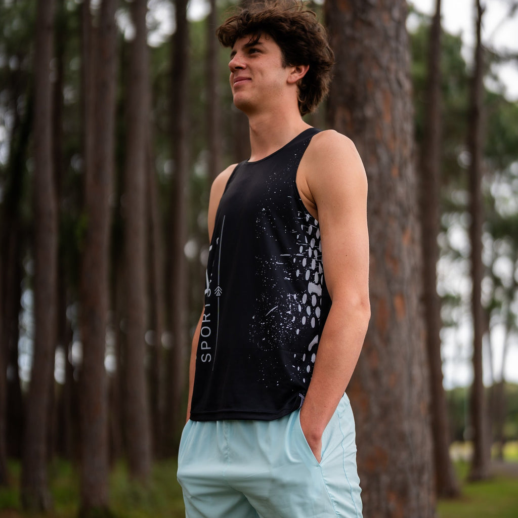 IMPI black running singlet