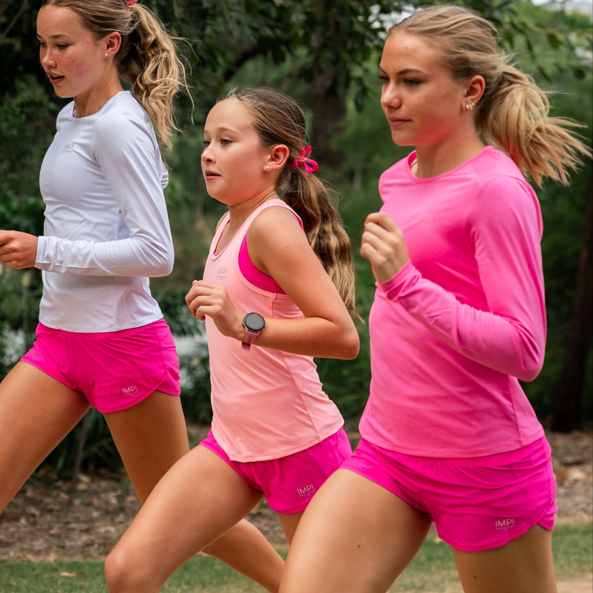 Girls pink long sleeve running top