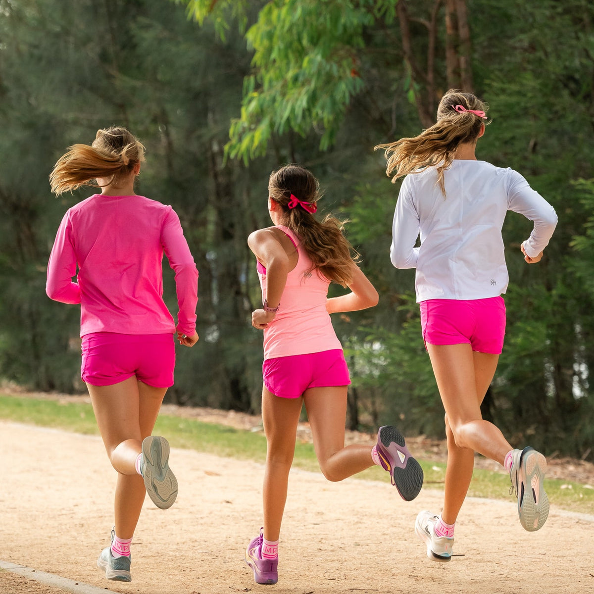 Girls pink long sleeve running top