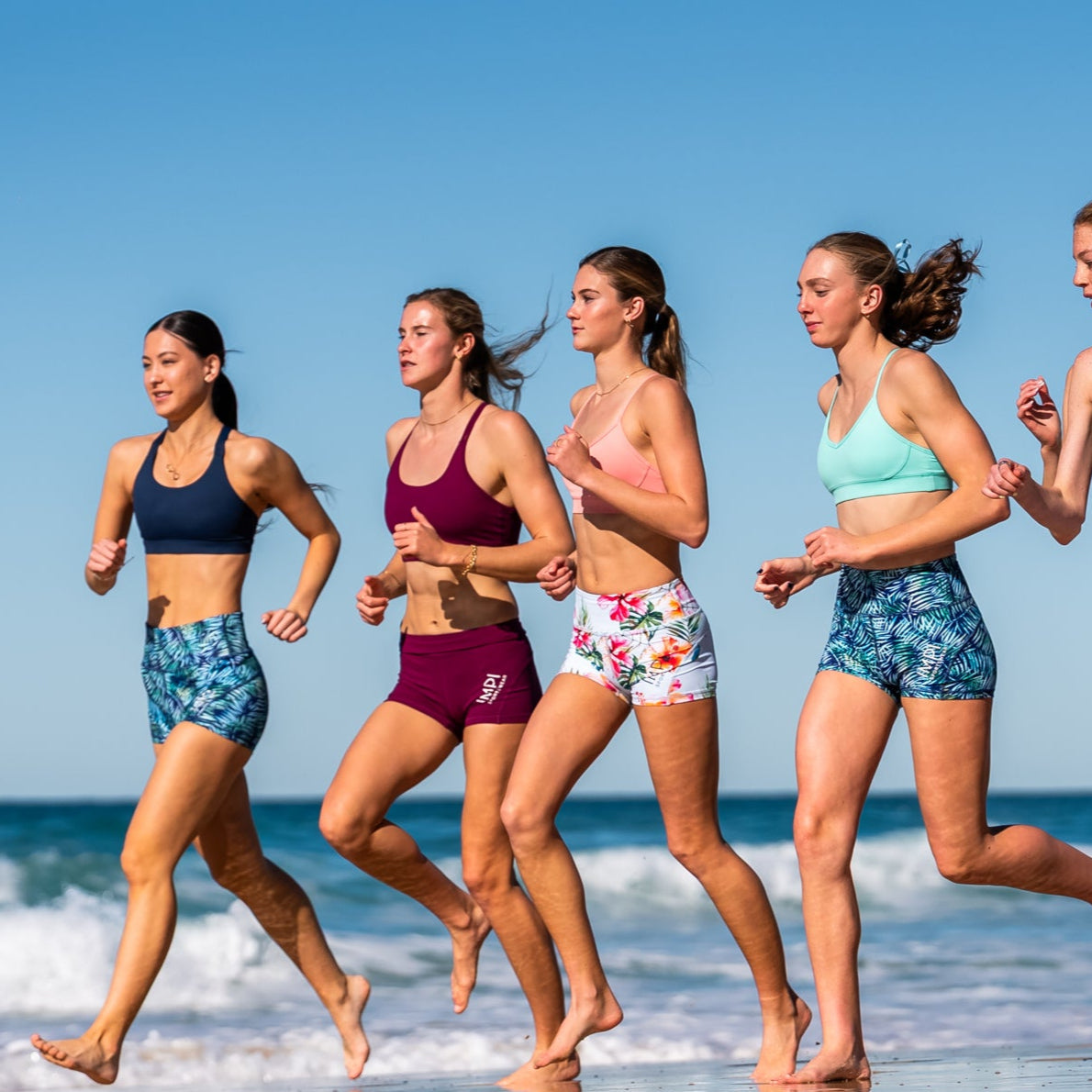 IMPI High Waisted Running Short - Navy Palms