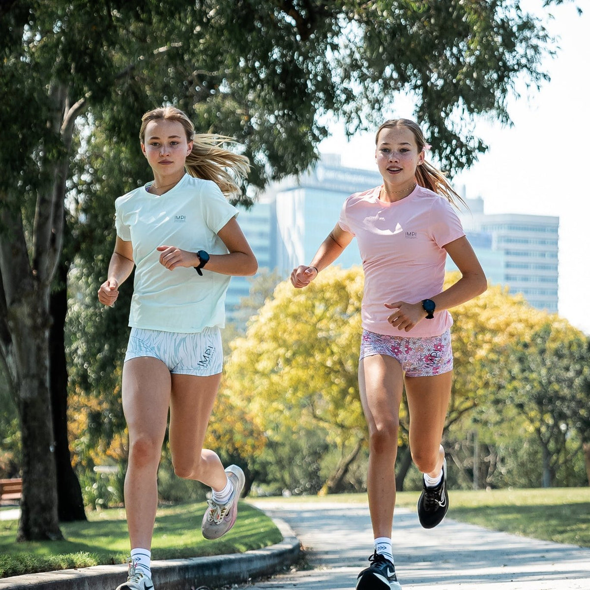 pink running t-shirt