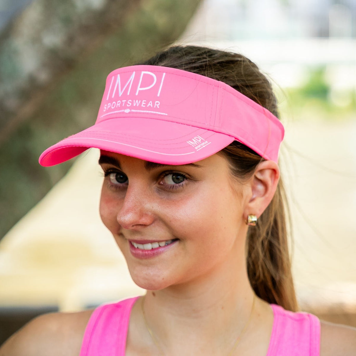 pink running visor