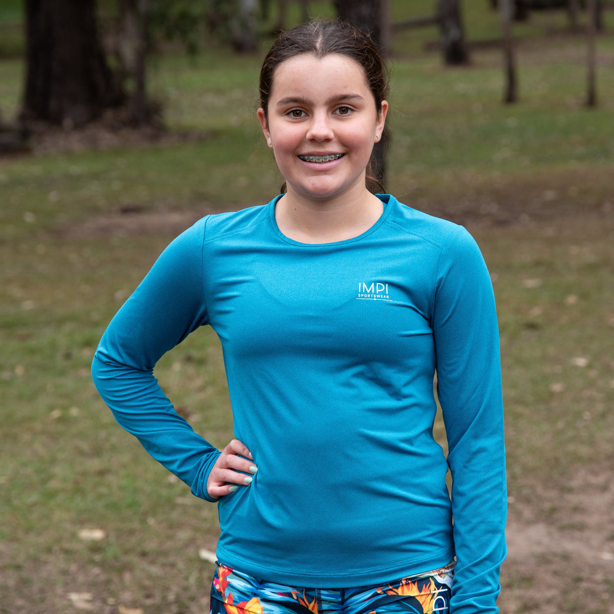 IMPI Long Sleeve Running Tee - Teal