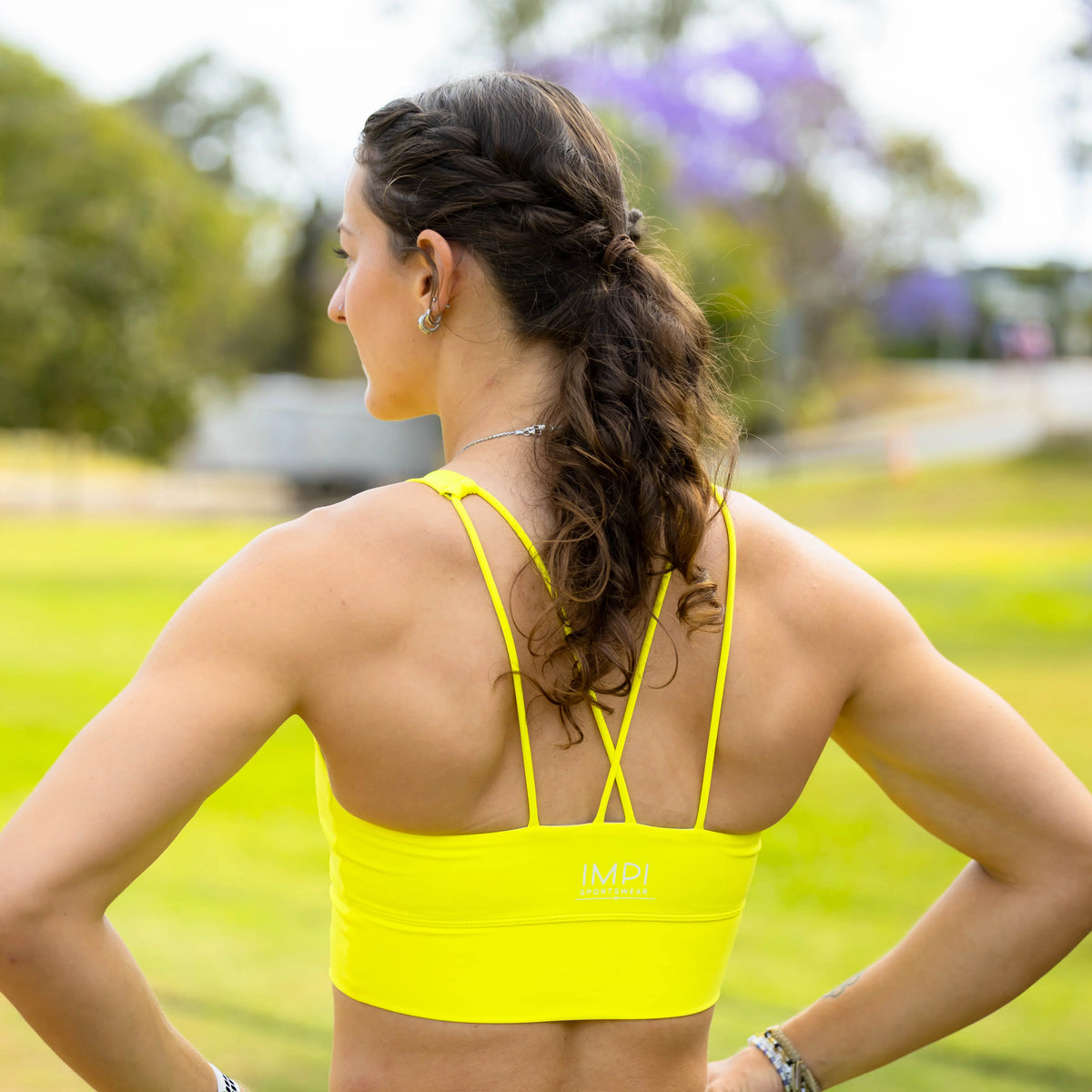 IMPI Longer Strappy Running Crop- Lemon