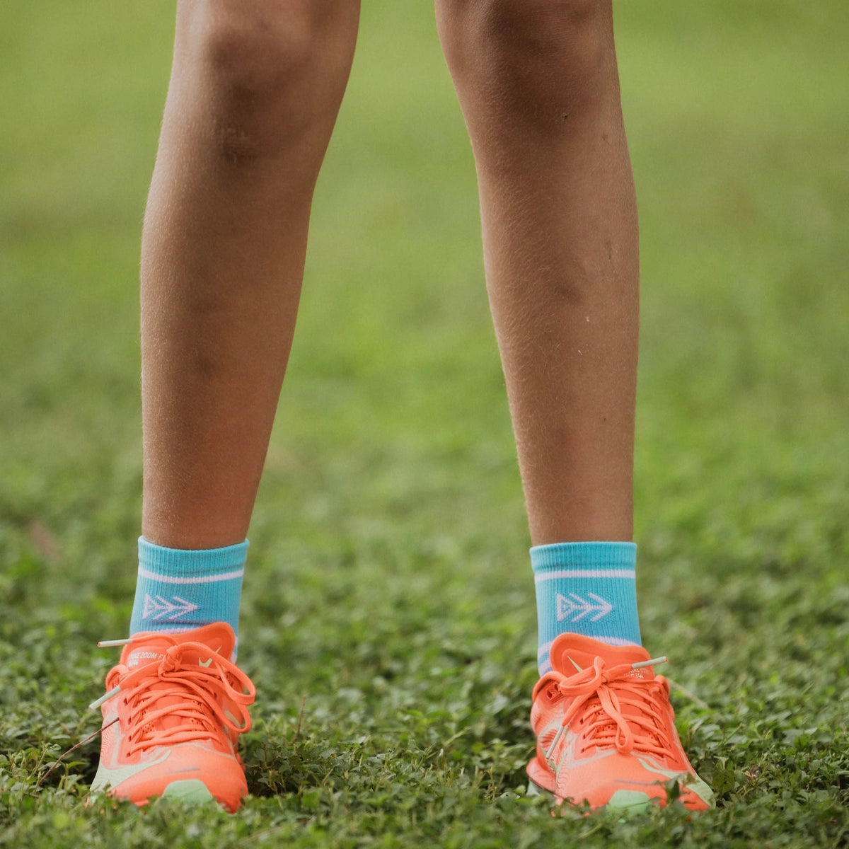 IMPI Shorter Crew Socks - Baby Blue/White