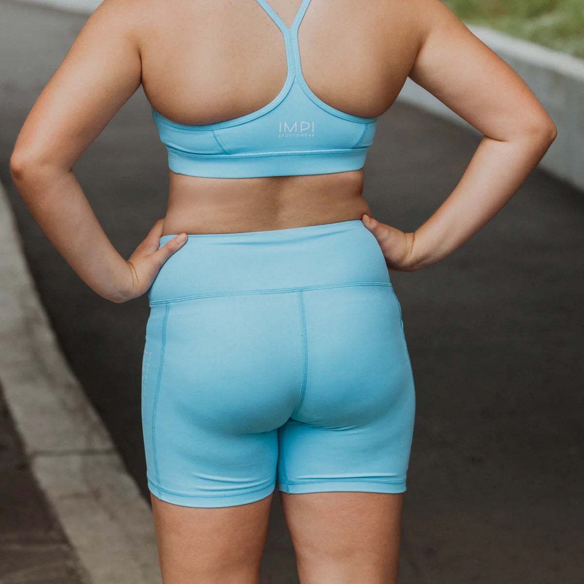 girls blue bike shorts 