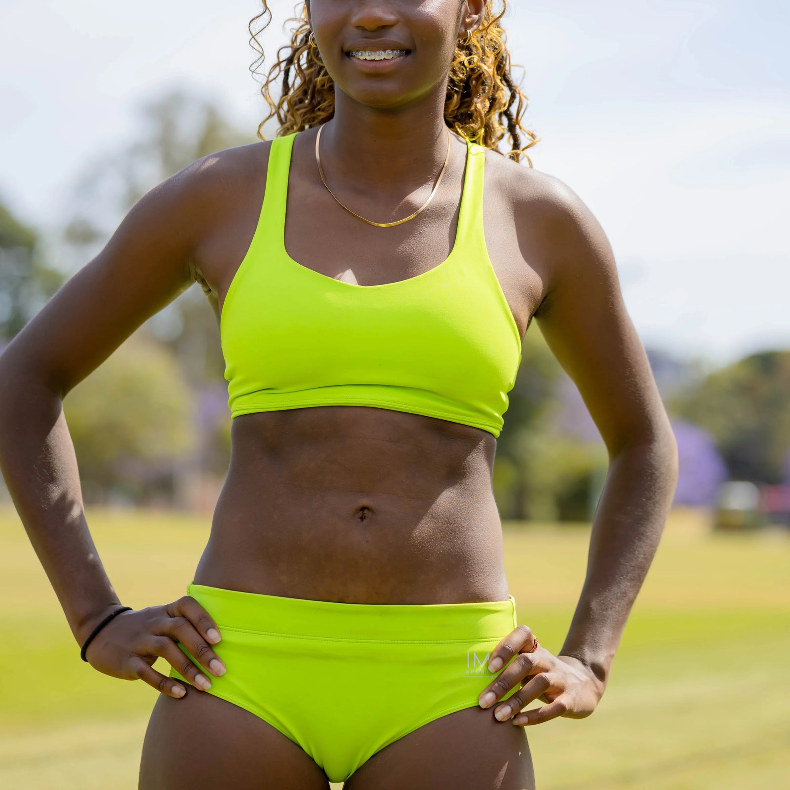 girls green racing briefs 