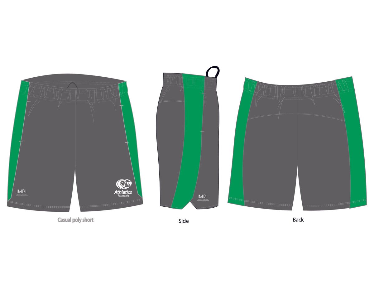 ATAS Girls Casual Short - Grey & Green
