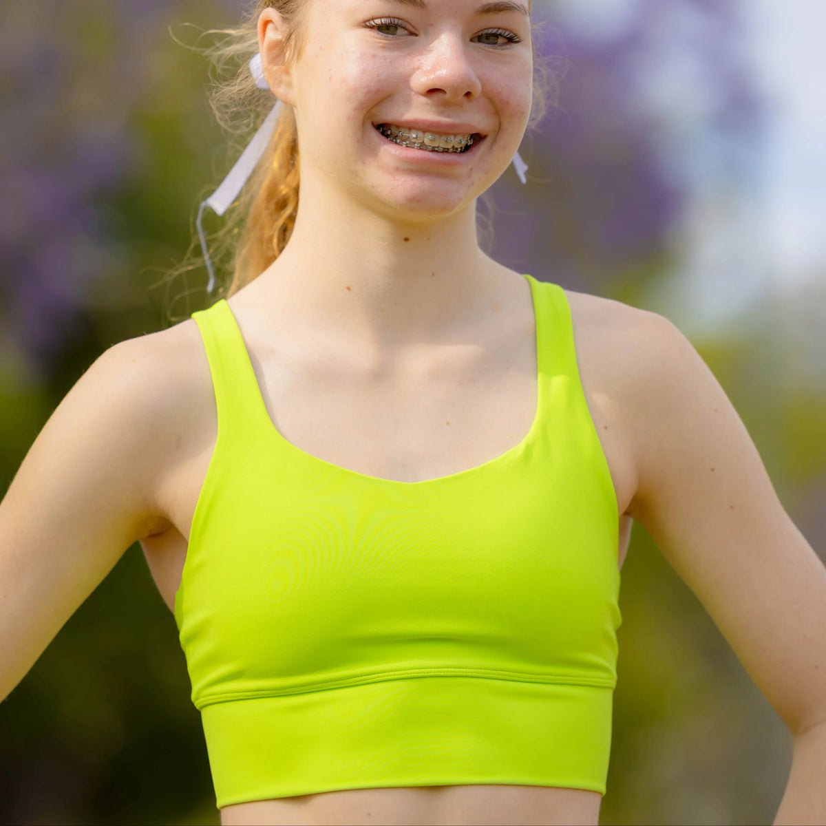 neon green crop top