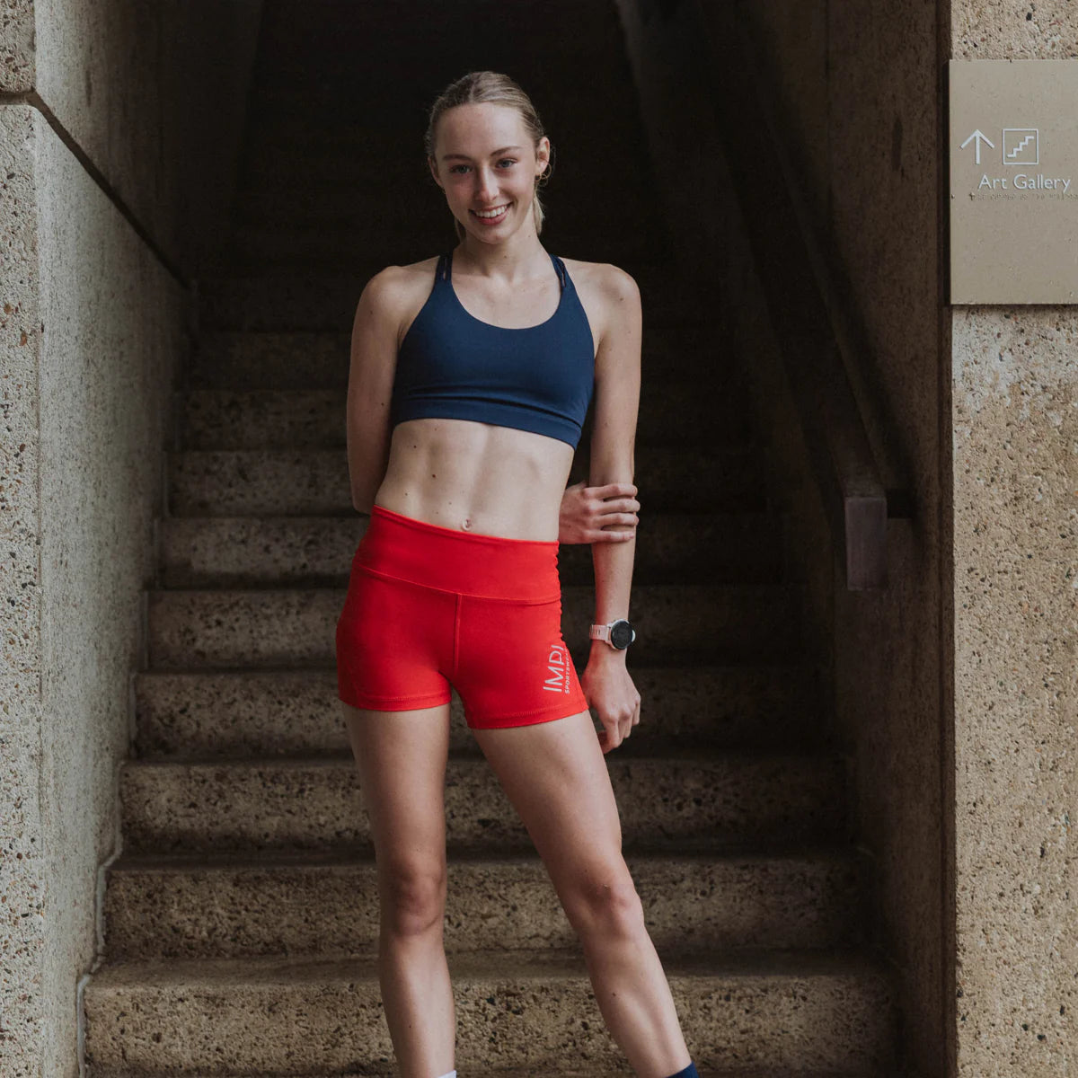 girls red bike shorts