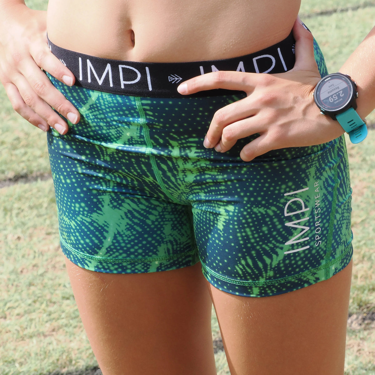 girls bike shorts green