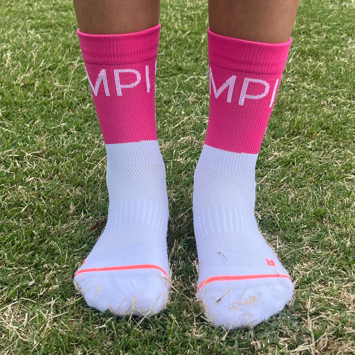 IMPI Longer Socks - Neon Pink Run Like A Girl