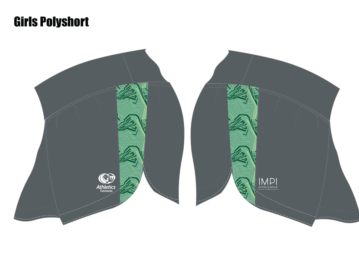 ATAS Girls Poly Short - Grey & Green