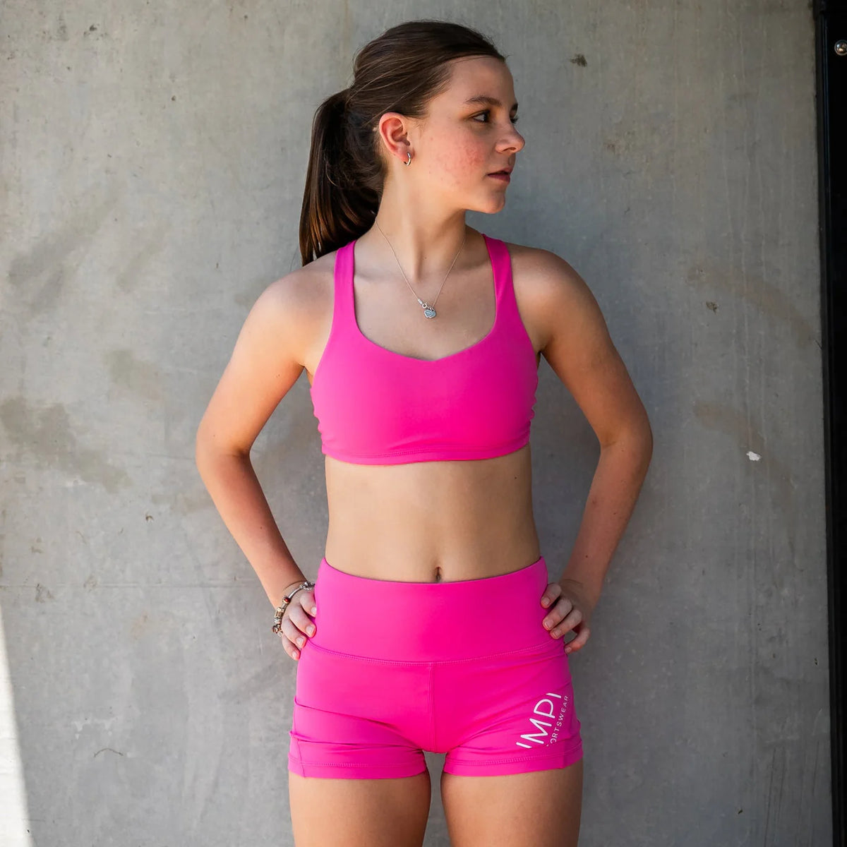 girls pink bike shorts