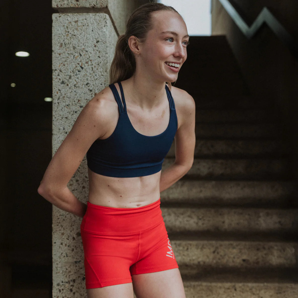 girls red bike shorts