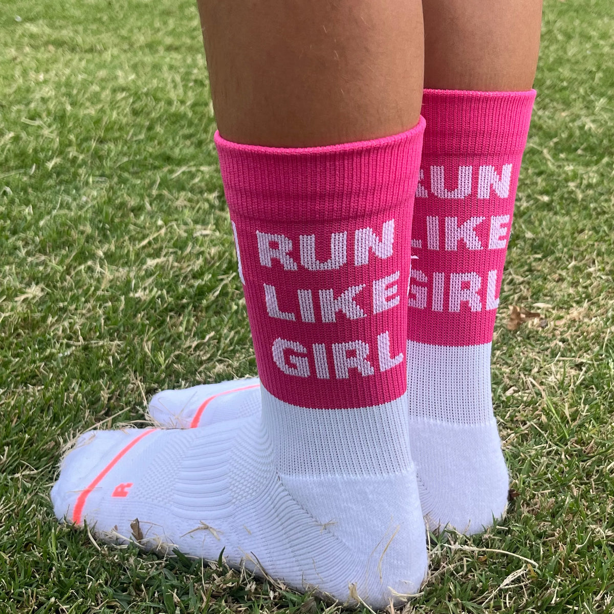 IMPI Longer Socks - Neon Pink Run Like A Girl