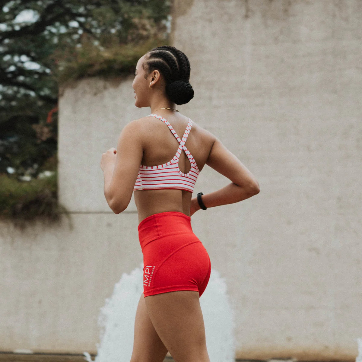 girls red bike shorts