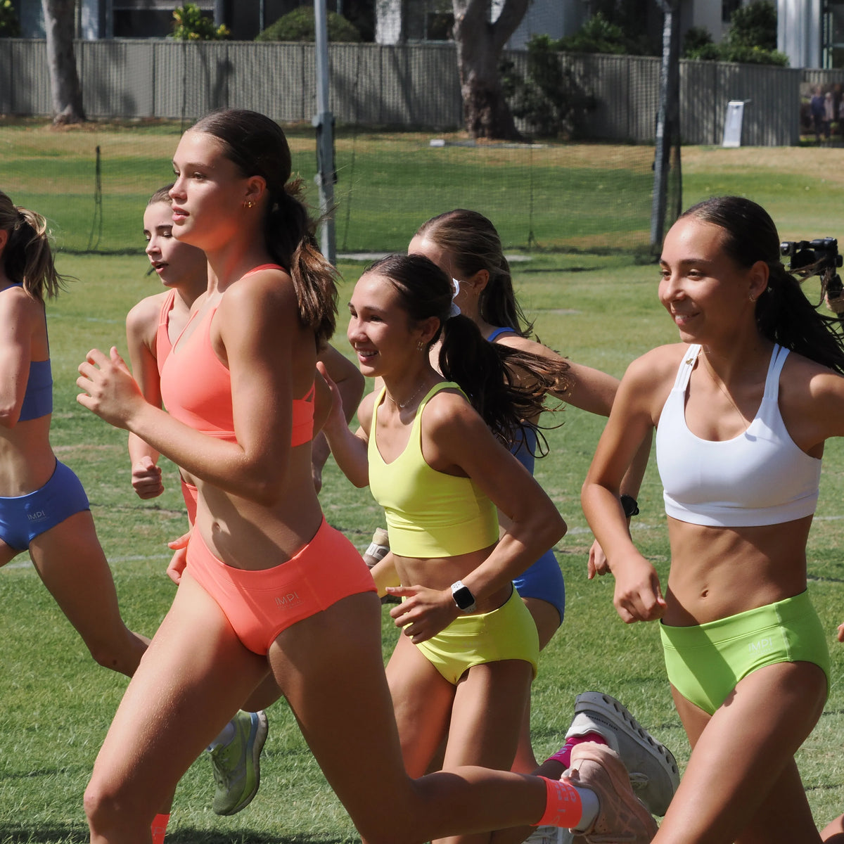girls racing orange briefs