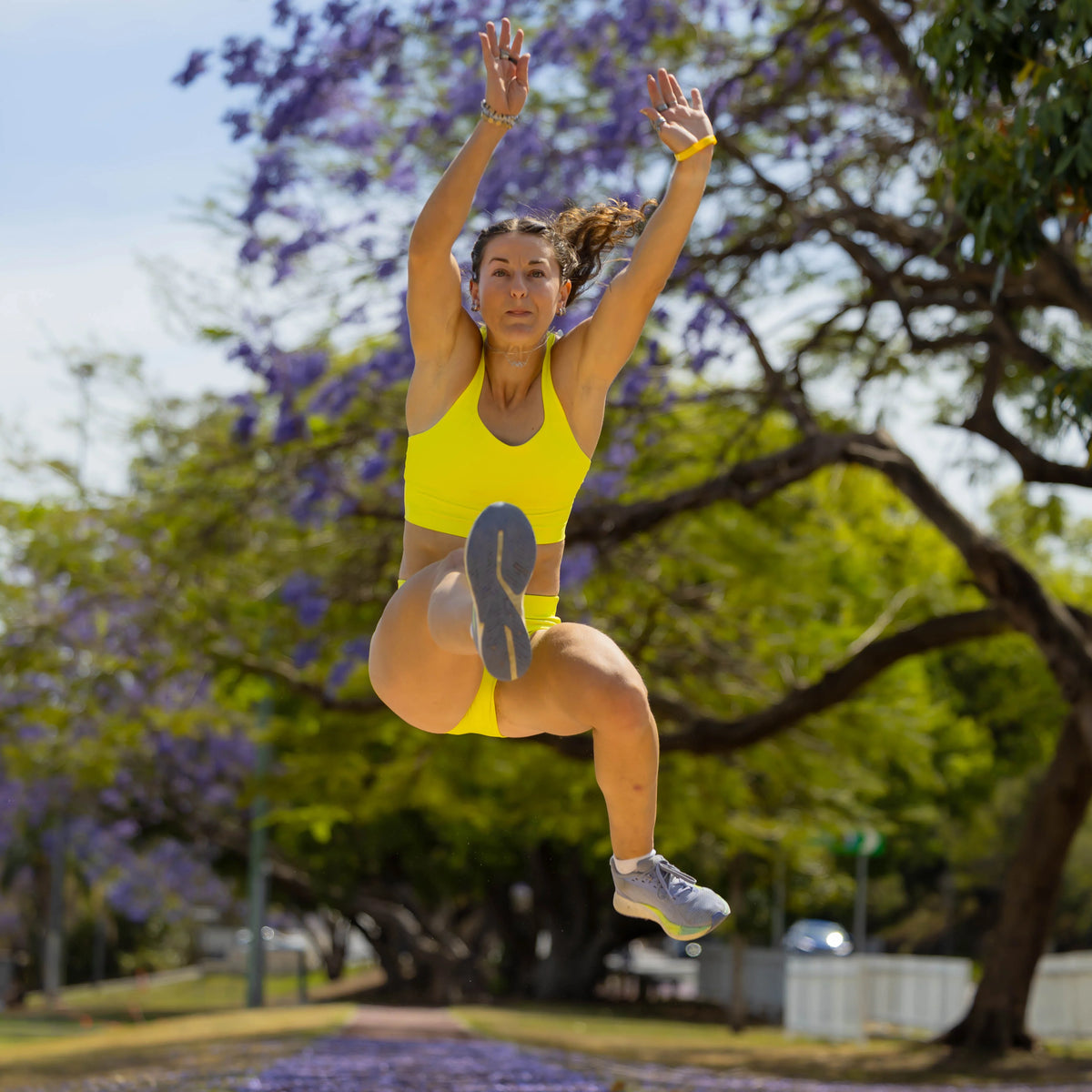IMPI Longer Strappy Running Crop- Lemon