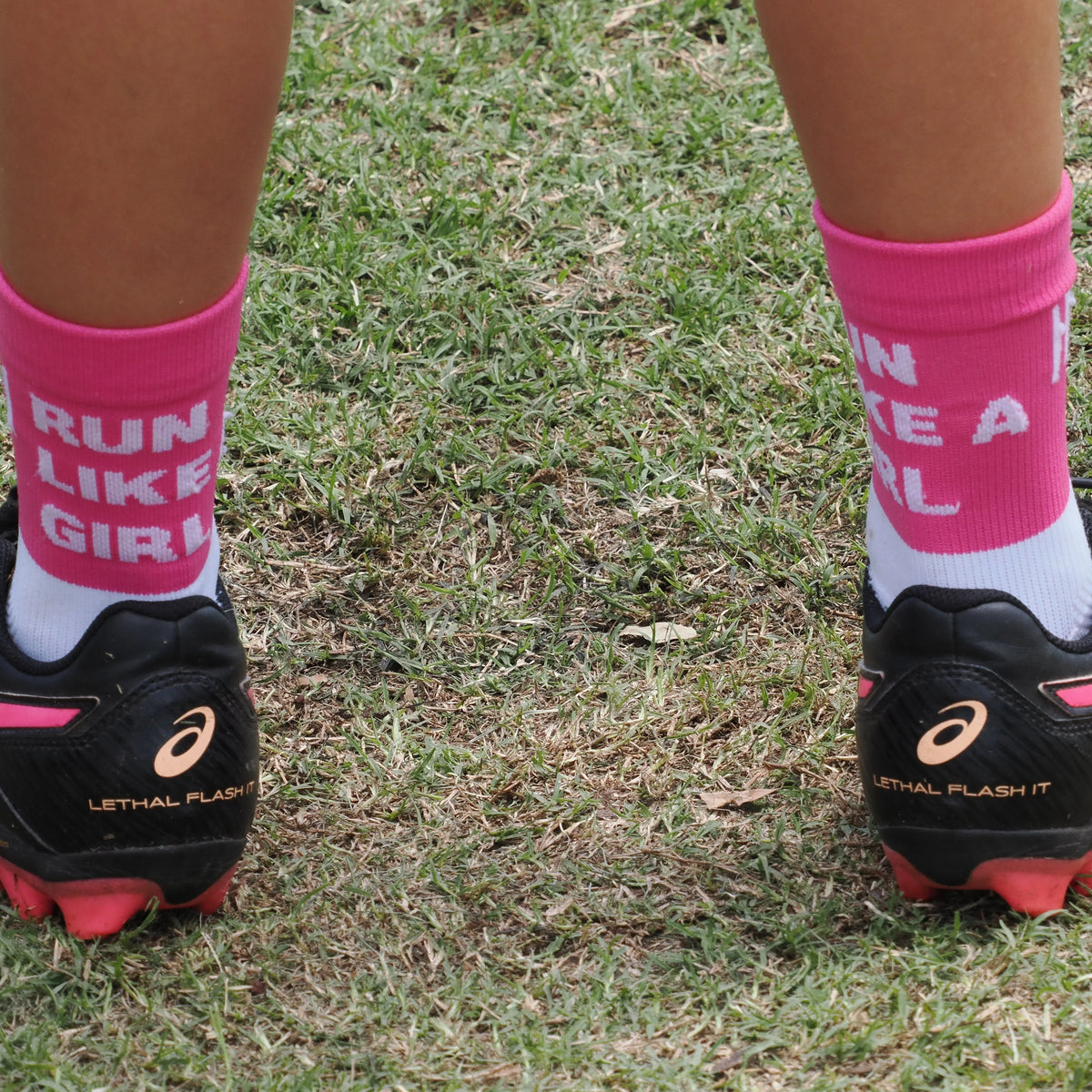 IMPI Longer Socks - Neon Pink Run Like A Girl