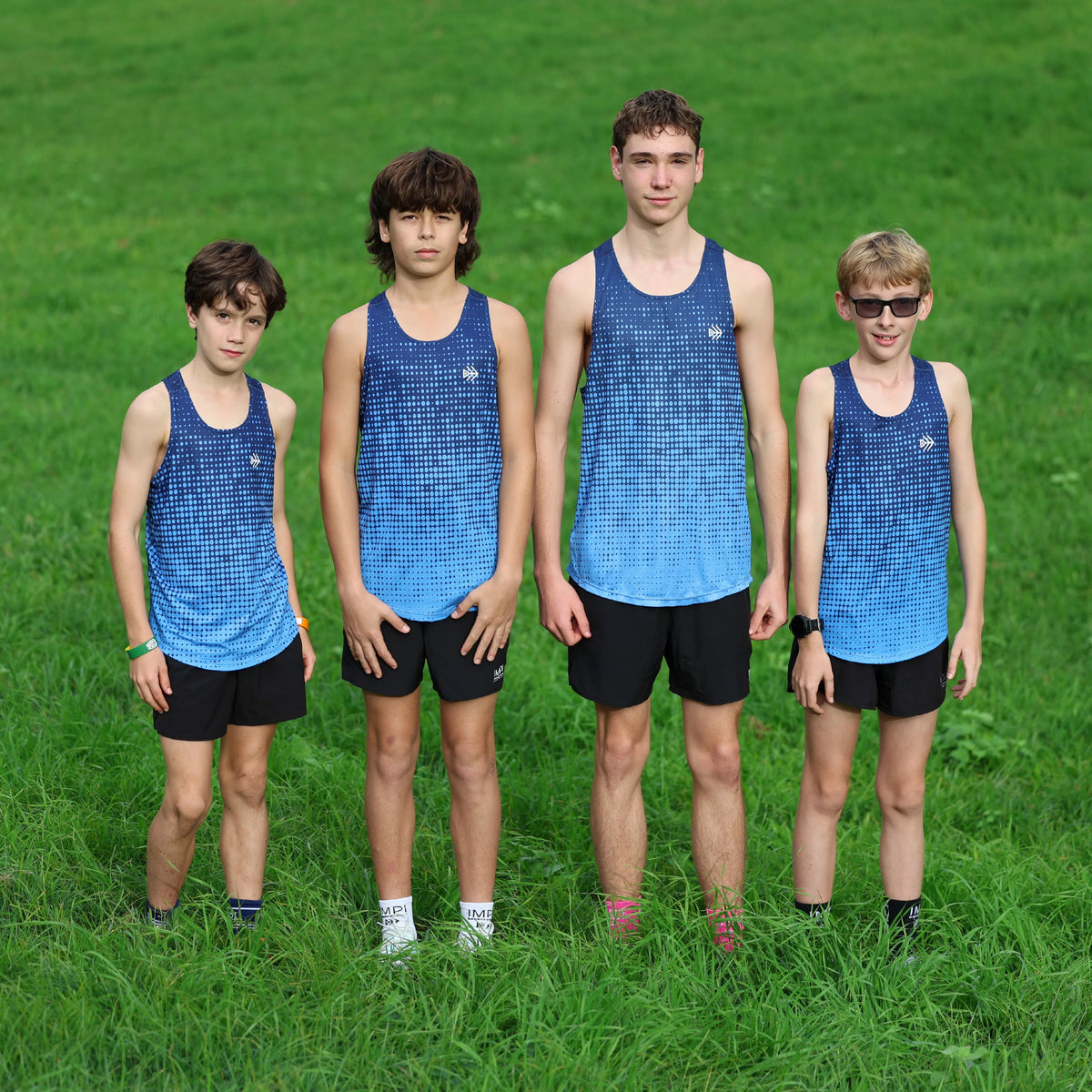 IMPI Boys Race Back Singlet - Navy/Blue