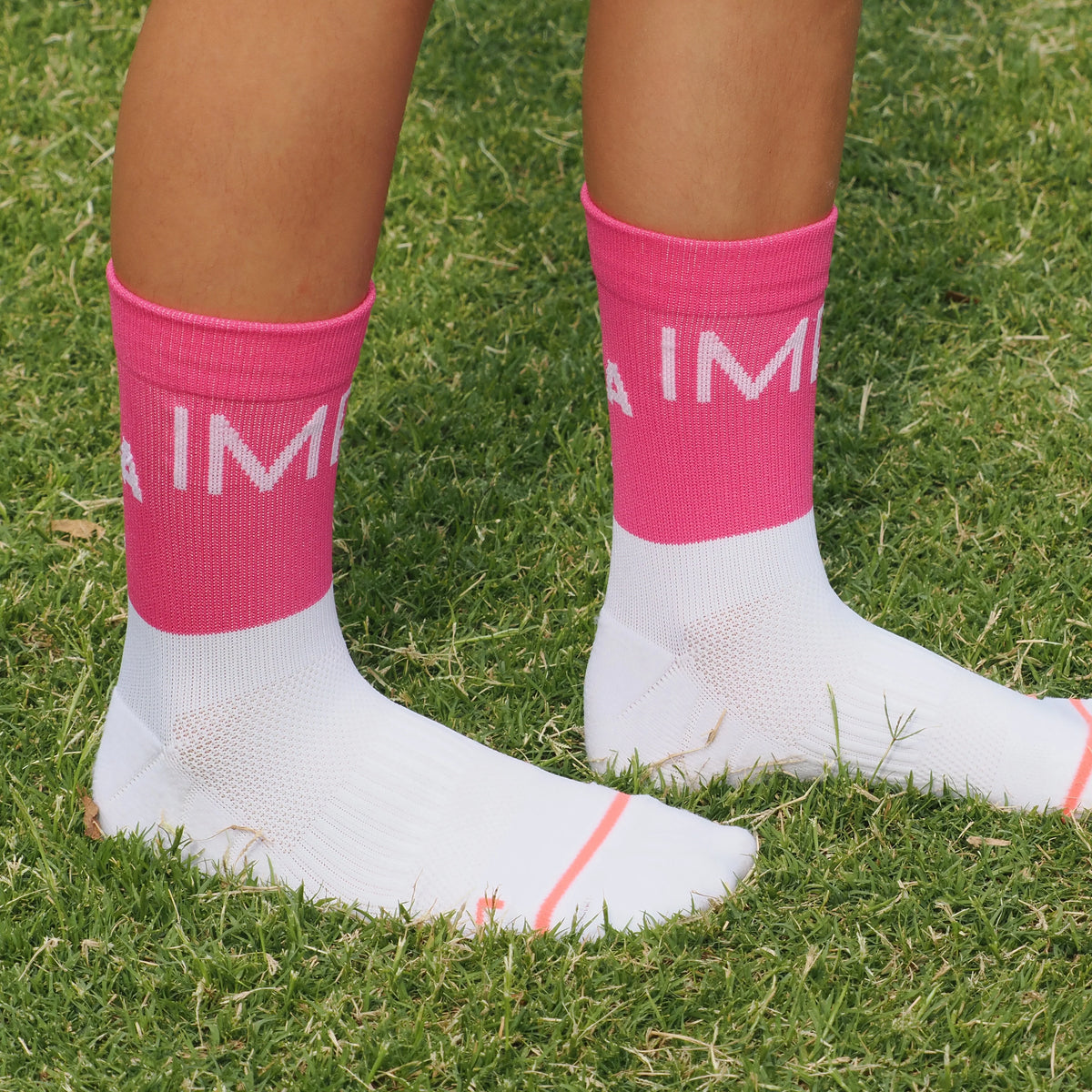 IMPI Longer Socks - Neon Pink Run Like A Girl