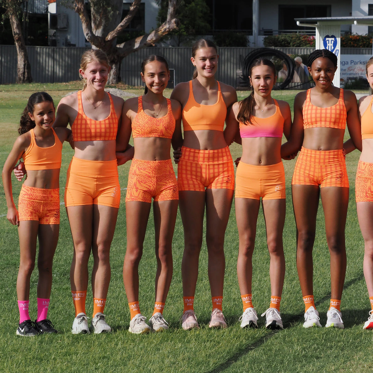 IMPI Strappy Girls Crop Top - Orange Minx