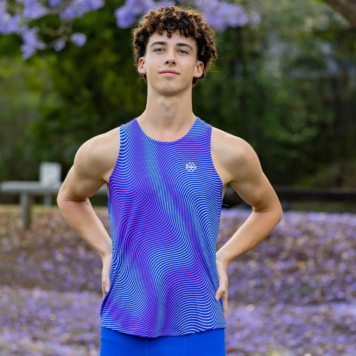 IMPI Boys Race Back Singlet - Blue Mirage
