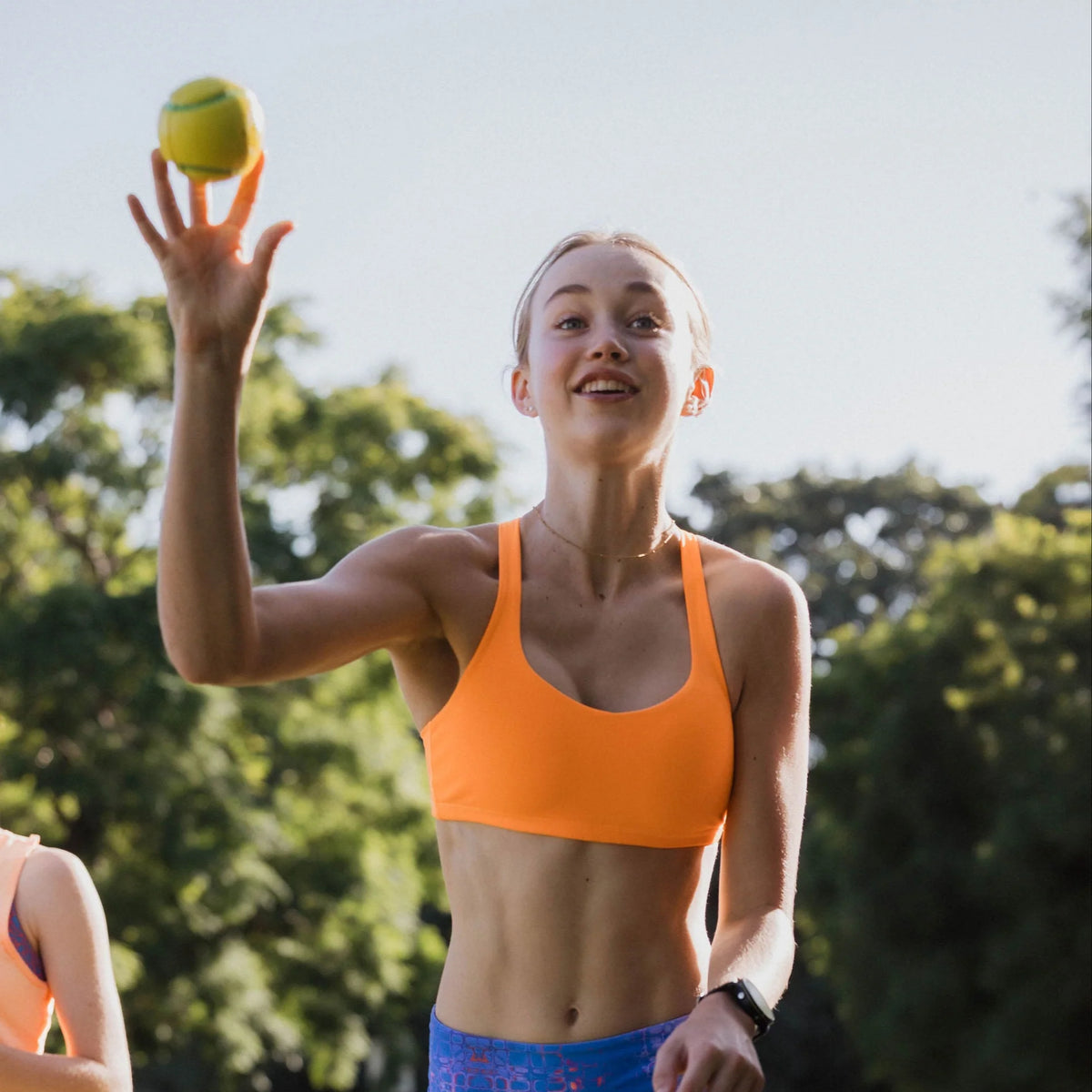 IMPI Strappy Girls Crop Top - Fluoro Orange