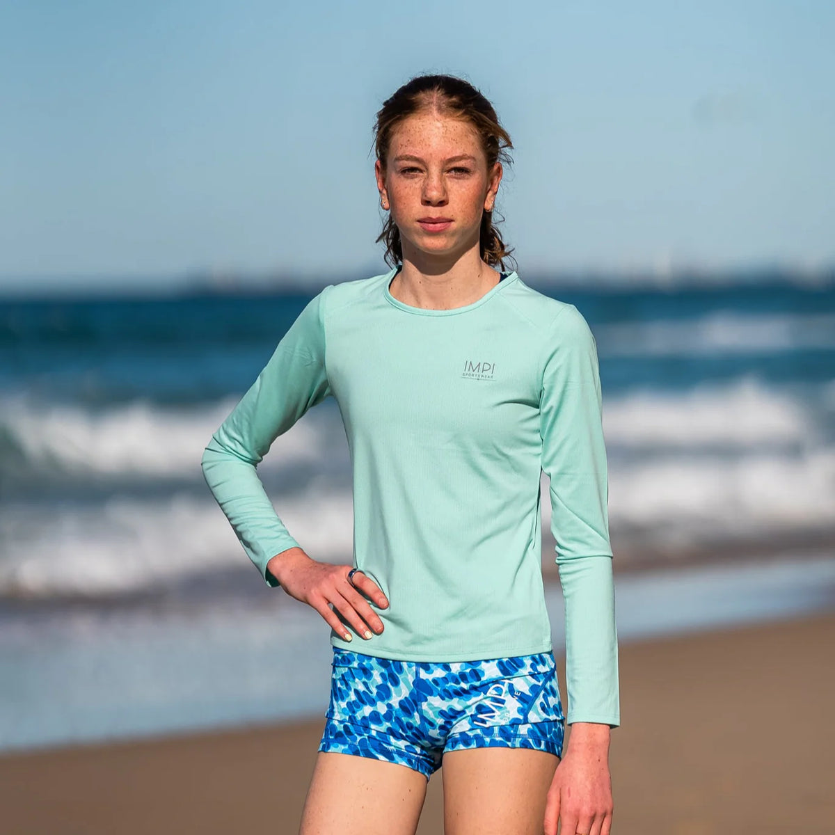 IMPI Long Sleeve Running Top - Aqua