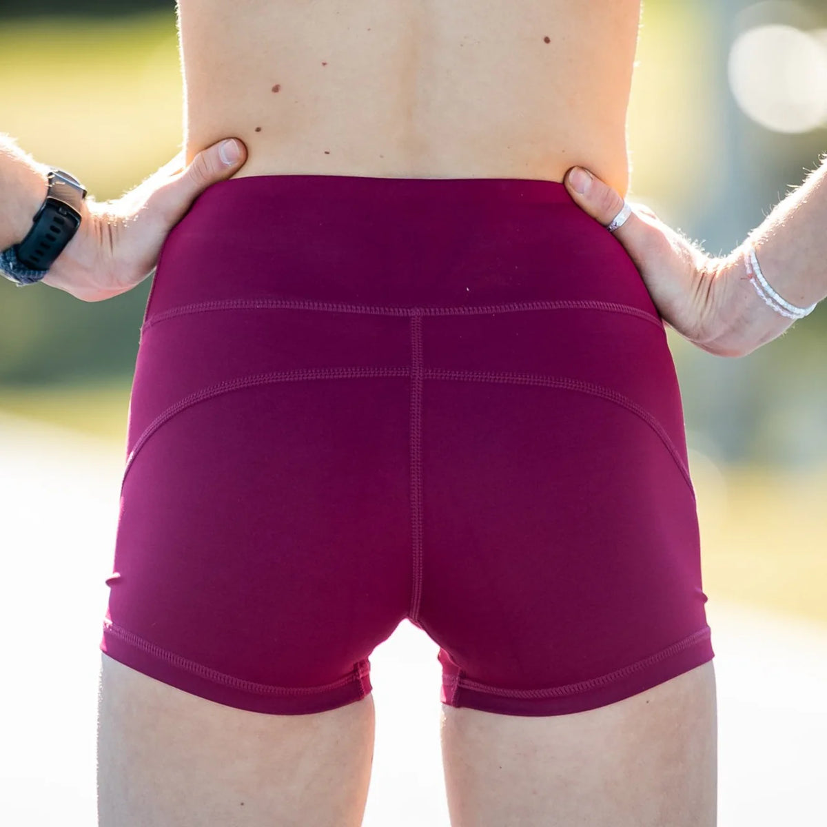 IMPI High Waist Bike Shorts - Maroon