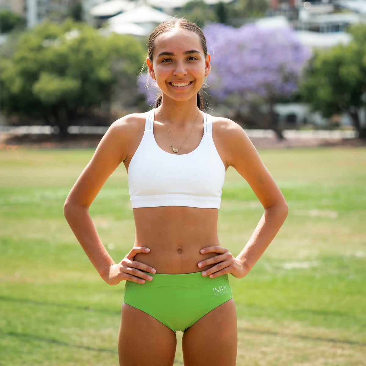 IMPI Running 6 Strap Bra Top - White