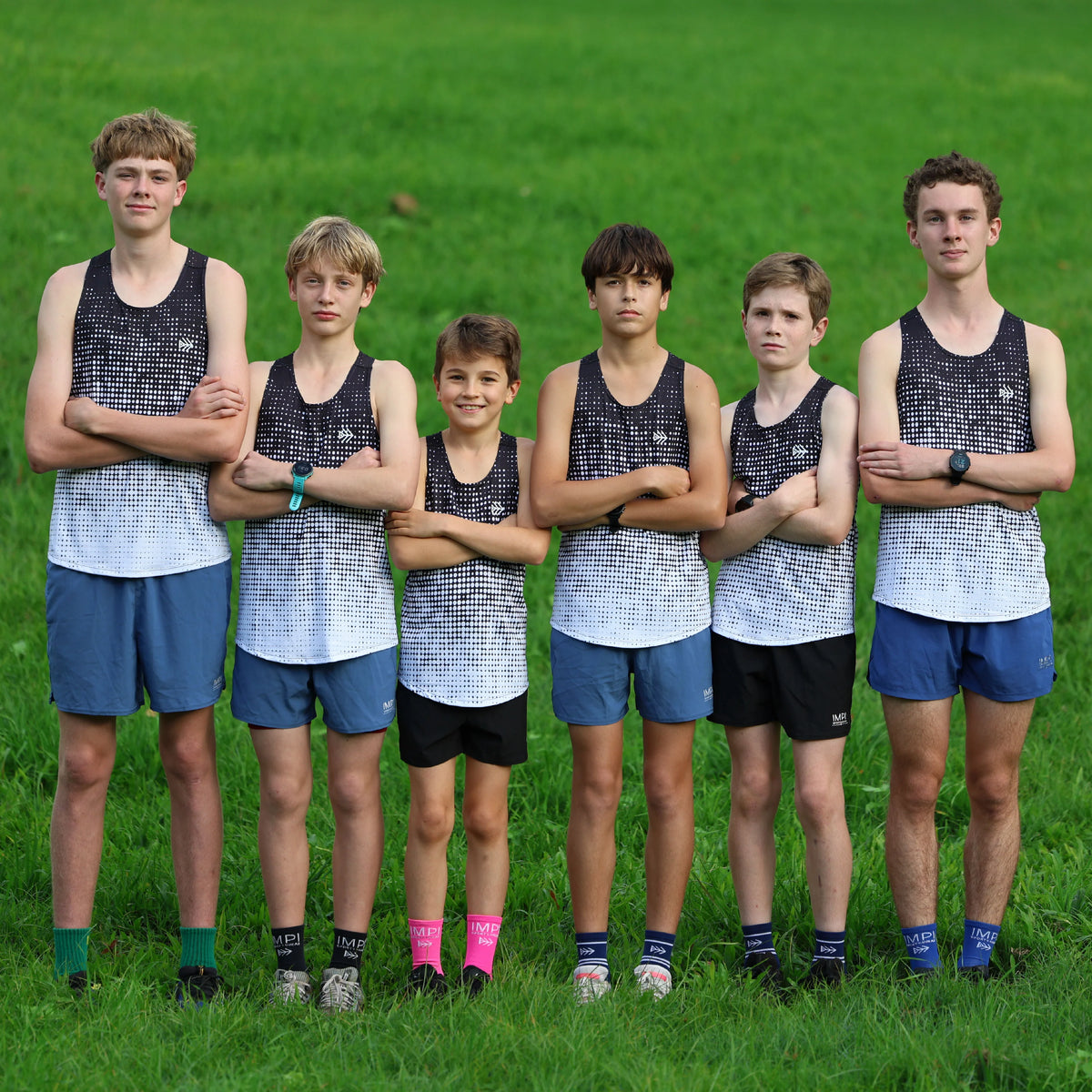 IMPI Boys Race Back Singlet - Black/White