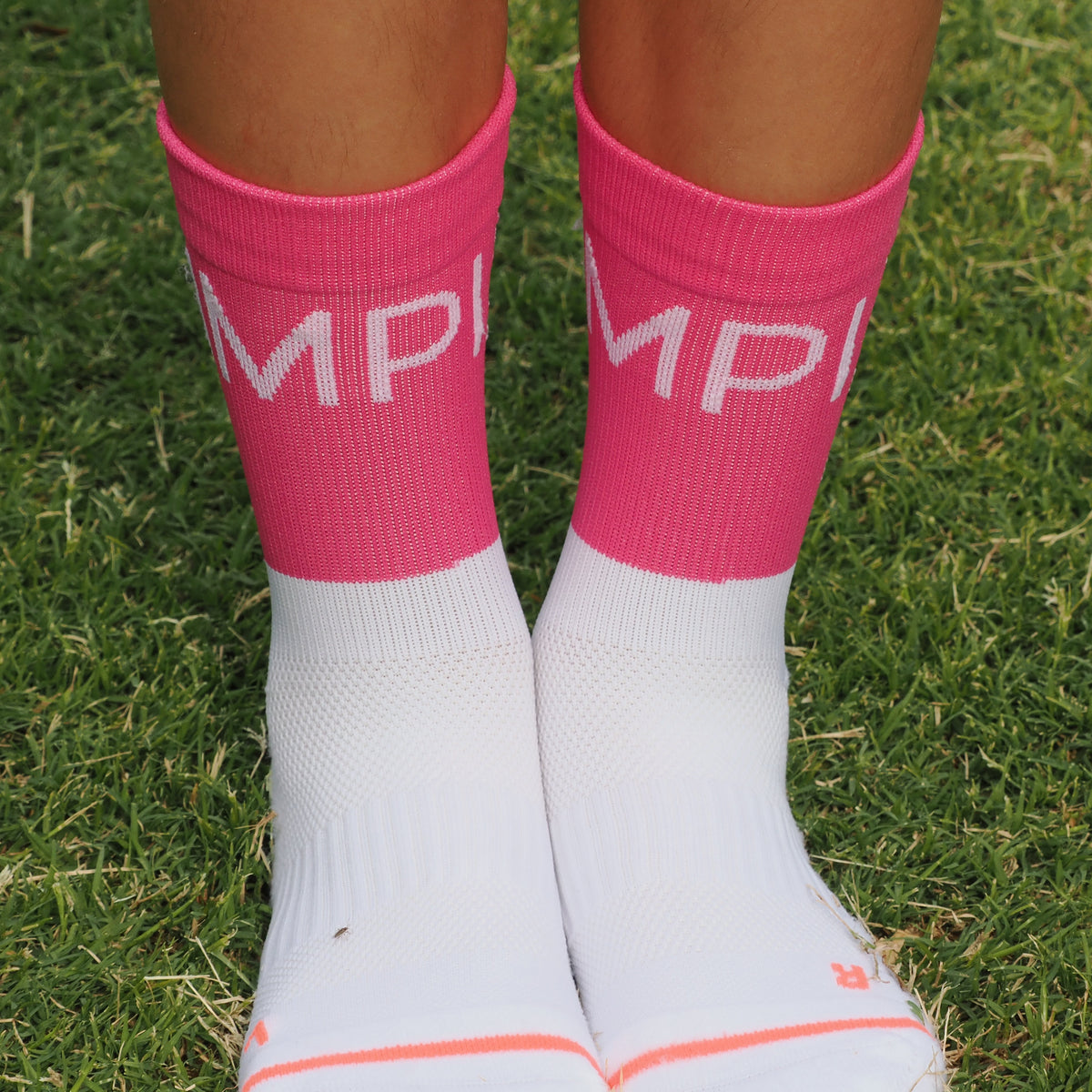 girls pink running socks