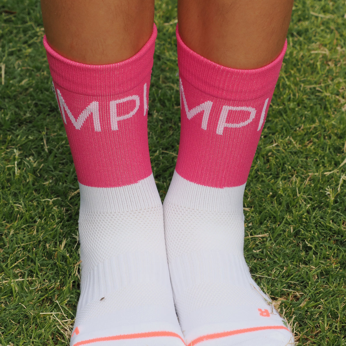girls pink running socks